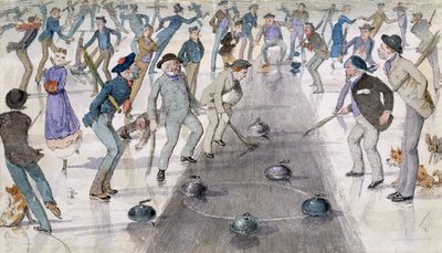 Curling-Match auf dem Duddingston Loch von Charles Altamont Doyle